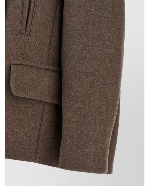 Dries Van Noten Brown Wool Double-Breasted Coat