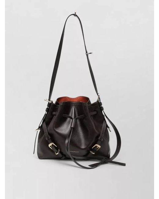 Givenchy White Voyou Small Leather Bucket Shoulder Bag
