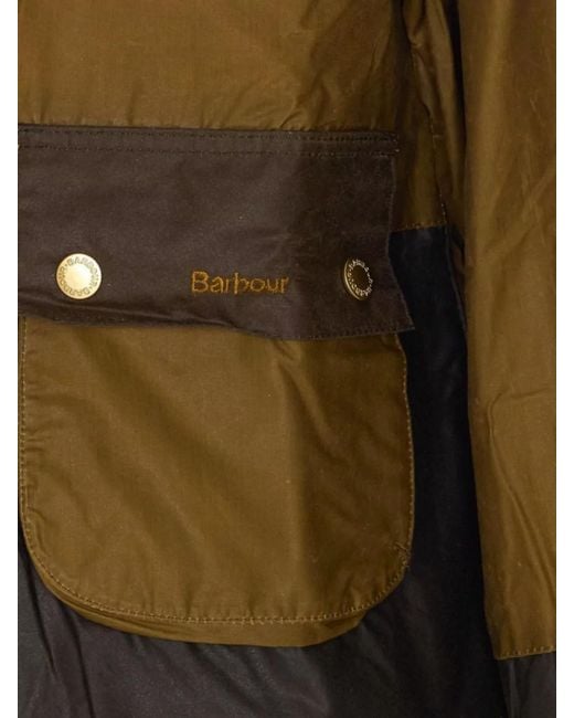 Barbour Brown Alma Jacket With Contrast Collar And Panels