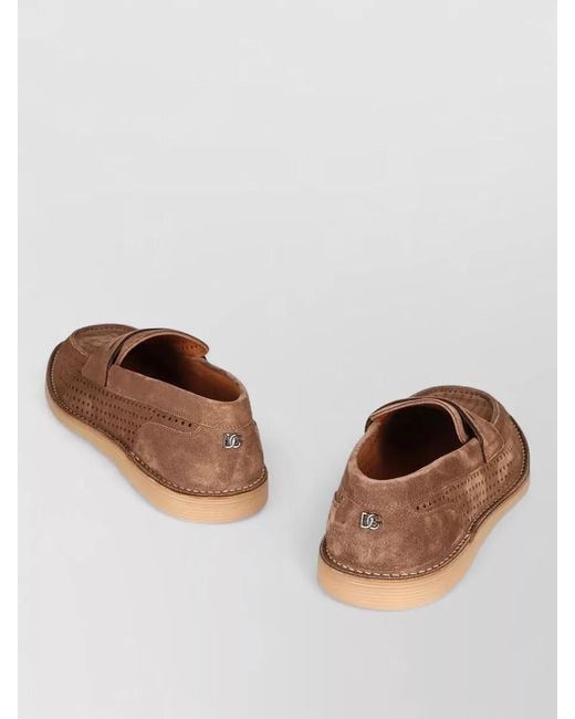 Dolce & Gabbana Brown Monk Strap Loafers Breathable Construction for men