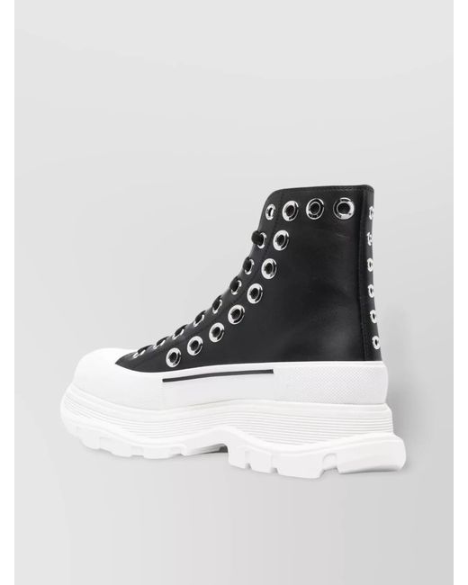 McQueen White Calf Leather Ankle Boots for men