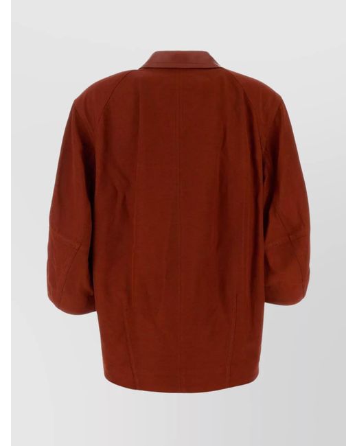 Bottega Veneta Red Viscose Linen Shirt for men