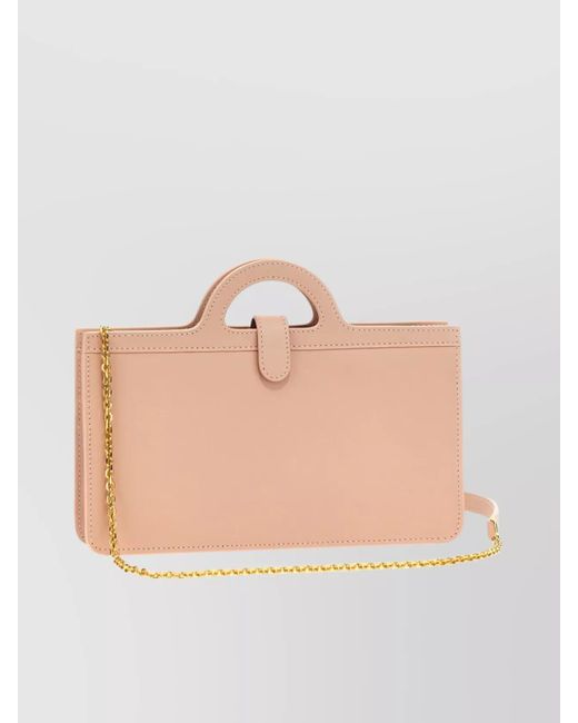 Marni Natural Chain Strap Rectangular Top Handle Purse