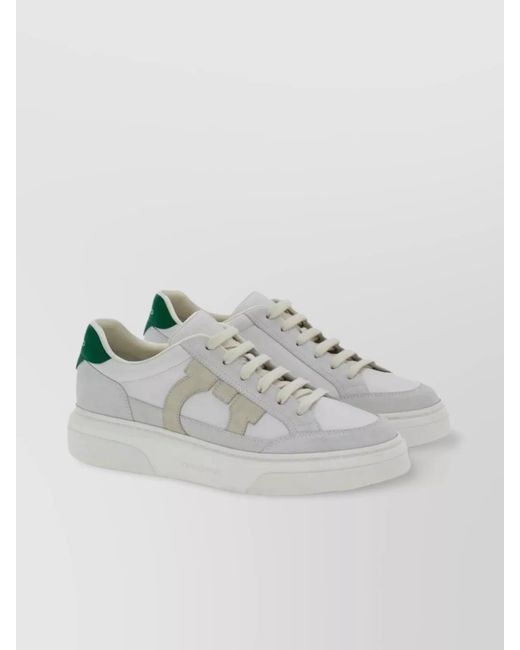 Ferragamo Metallic Leather Low-Top Sneakers for men