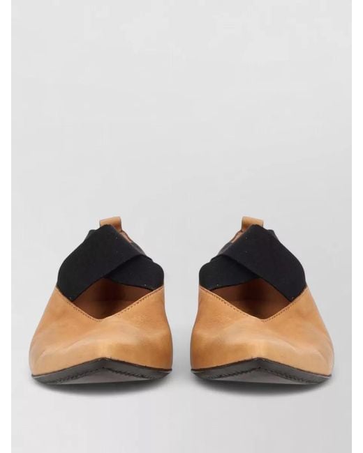 Uma Wang Multicolor Pointed Toe Flat Ballerina Shoes Pull Tab
