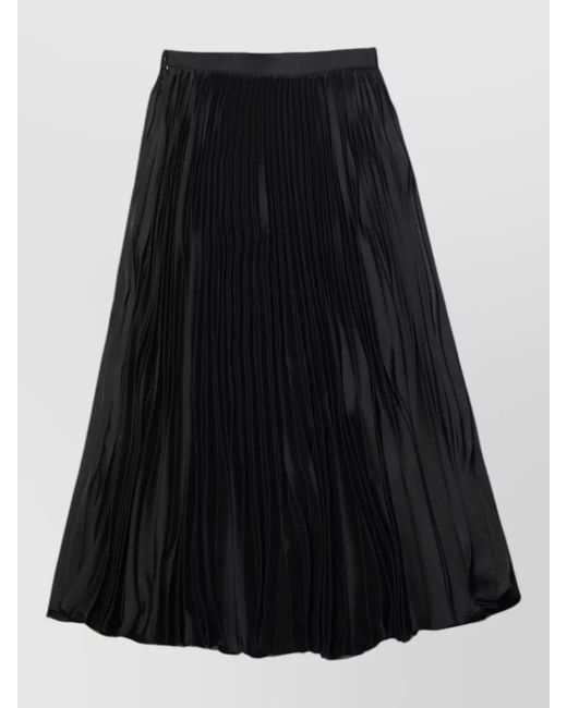 Jil Sander Black Midi Skirt Knee Length Pleated Waistband