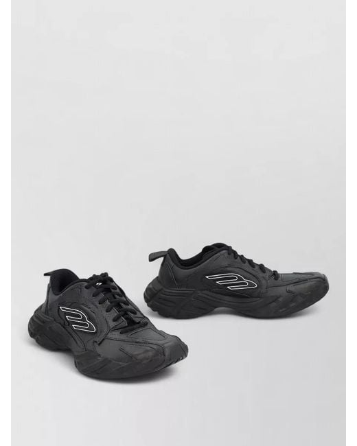Balenciaga Black Monday Leather Fabric Lace Up Sneakers