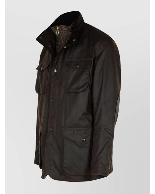 Barbour Black 'Ogston' Waxed Cotton Jacket for men
