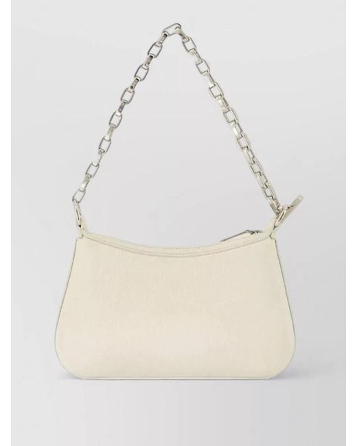 McQueen Natural T Bar Mini Leather Clutch Bag