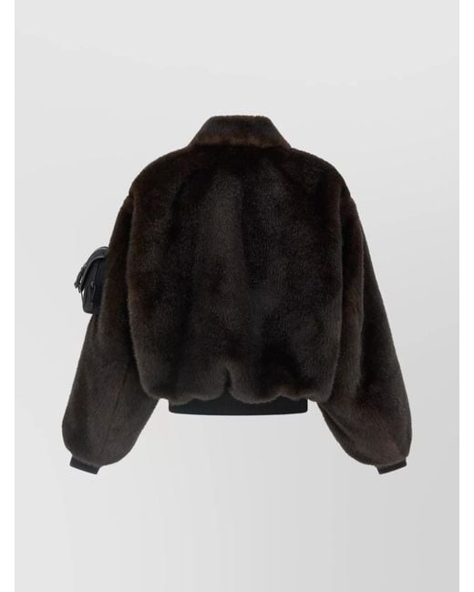 Coperni Black Faux Fur Bomber Jacket