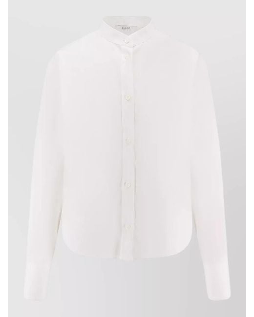 Givenchy White Asymmetric Open Back Cotton Shirt