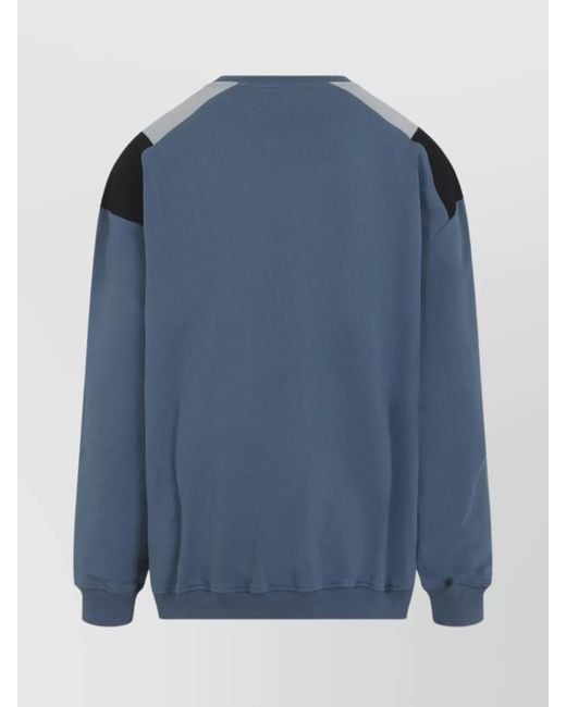Martine Rose Blue Color Block Crew Neck Long Sleeve Sweatshirt for men