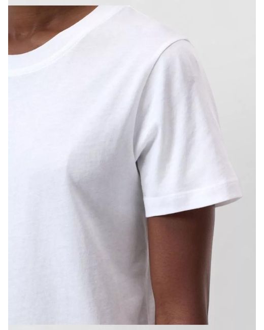 Closed White Cotton Crew Neck T-Shirt Short Sleeves