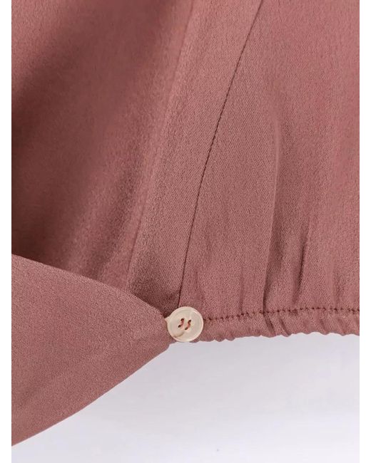 Alysi Pink Satin Top Draped Front Elasticated Hem Neckline