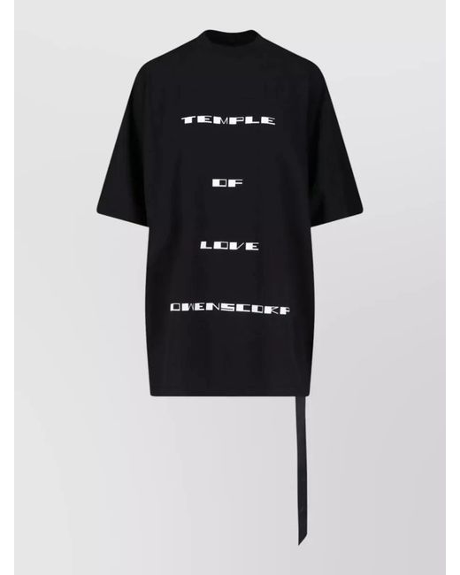 Rick Owens Black Tommy T Shirt Crew Neck Graphic for men
