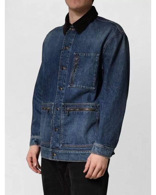 Dolce & Gabbana Blue Cotton Denim Blouson Jacket for men
