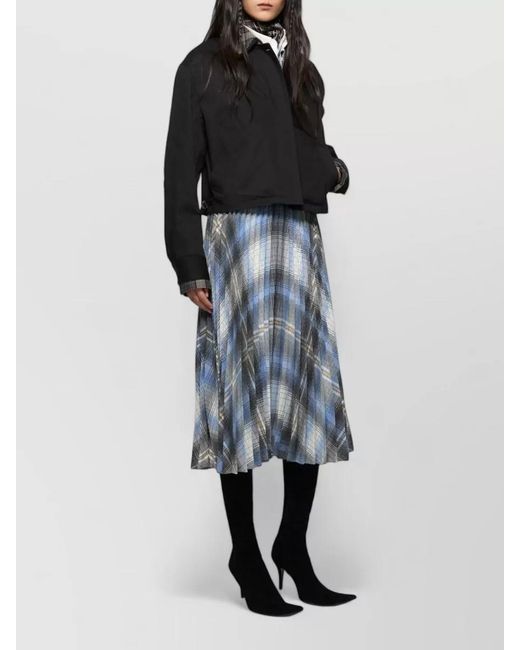 Acne Black Cropped Jacket Long Sleeves Check Collar Pockets
