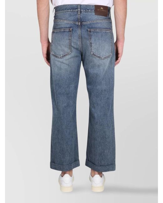 Etro Blue Denim Straight-Leg Jeans for men