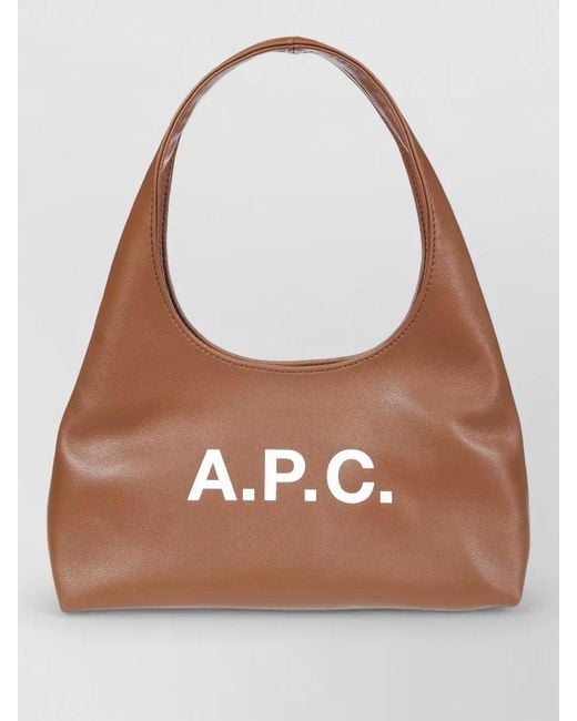 A.P.C. Brown Shoulder Bag Smooth Texture Top Handle