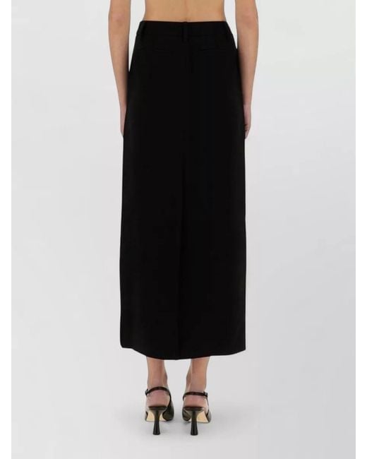 Michael Kors Black Crepe Maxi Pants Belt Loops Pockets