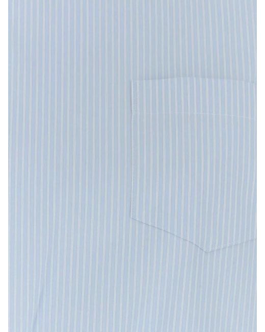 Sacai Blue Striped Embroidered Cotton Top