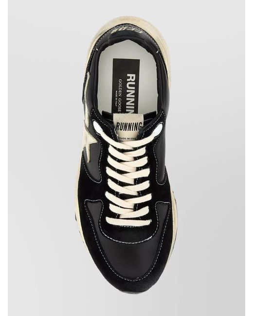 Golden Goose Deluxe Brand Black Leather Panelled Low-Top Sneakers