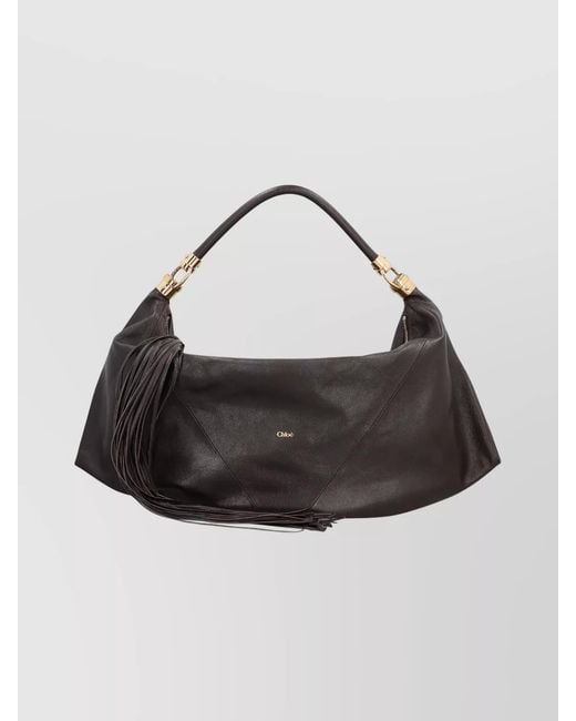 Chloé Multicolor Small Canvas Tote Bag With Leather Trim