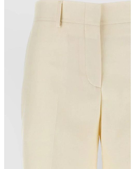 Brioni Natural Palinuro Tailored Pants Belt Loops Crease