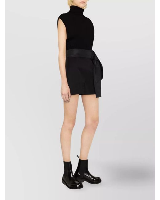 McQueen Black Wool High-Rise Straight-Leg Tailored Shorts