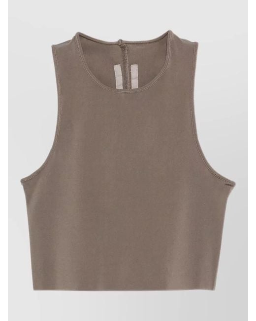 Rick Owens Brown Cropped Tank Top