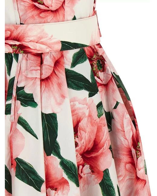 Samantha Sung White Cotton V-Neck Belted Midi Dress