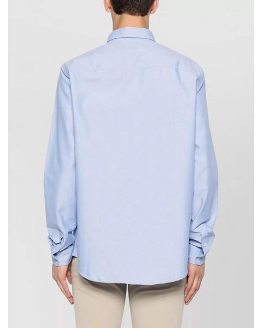 A.P.C. Blue Shirt Button Down Collar Cuffed Sleeves Pocket for men