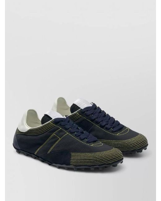 Maison Margiela Black Cotton Lace-Up Sneakers