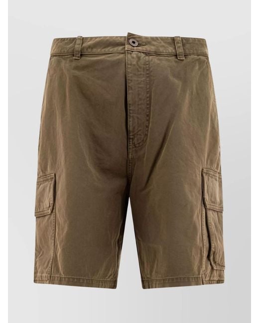 Loewe Green Cotton Cargo Shorts for men