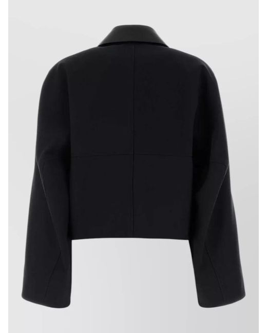 Givenchy Black Cotton Wool Blend Cropped Boxy Jacket