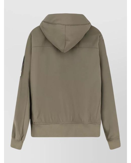 Stone Island Green Hooded Short Parka Jacket for men