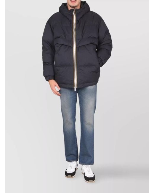 K-Way Blue Down Hooded Puffer Jacket for men