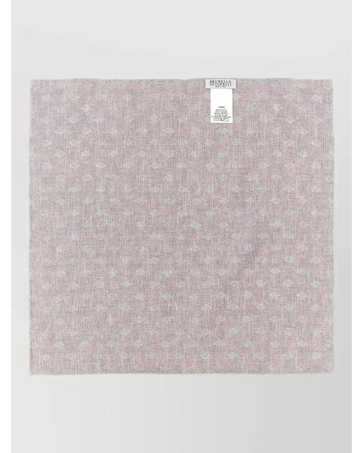 Brunello Cucinelli Natural Silk Pocket Clutch Scarf Square Design for men