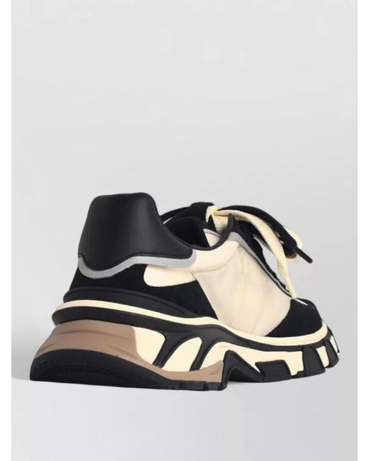 Dolce & Gabbana White Nylon Suede Leather Sneakers Chunky Sole for men