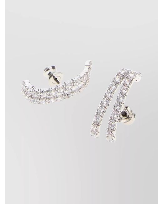Swarovski Multicolor Curved Stud Earrings Featuring Crystal Embellishments