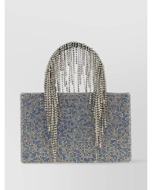 Kara Gray Crystal Mesh Shoulder Bag