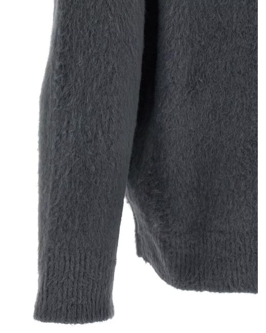 Roberto Collina Gray Cotton Jumper for men