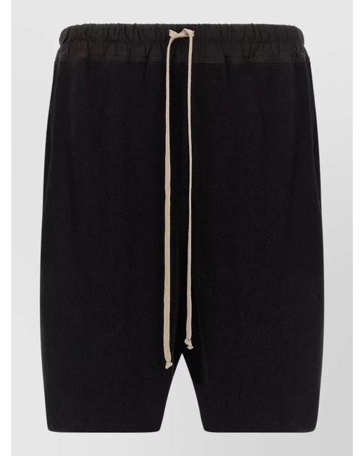 Rick Owens Black Boxer Style Bermuda Shorts Relaxed Cut for men