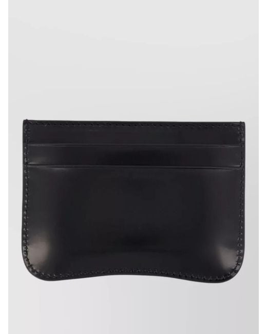 AMI Black Smooth Leather Wallet Cardholder European Fit