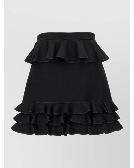 Valentino Garavani Black Silk High-Rise Skirt