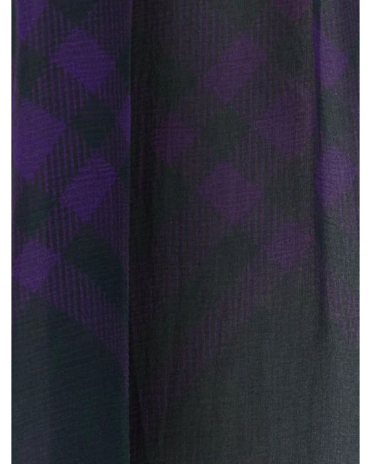 Burberry Blue Printed Crepe Blouse