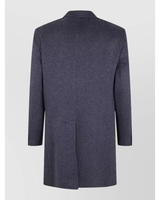 Tagliatore Blue Virgin Wool Single Breasted Coat for men