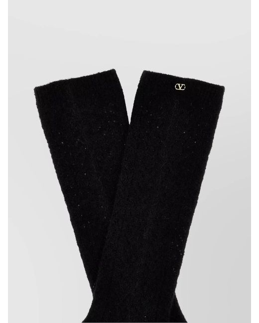 Valentino Garavani Black Mohair Socks