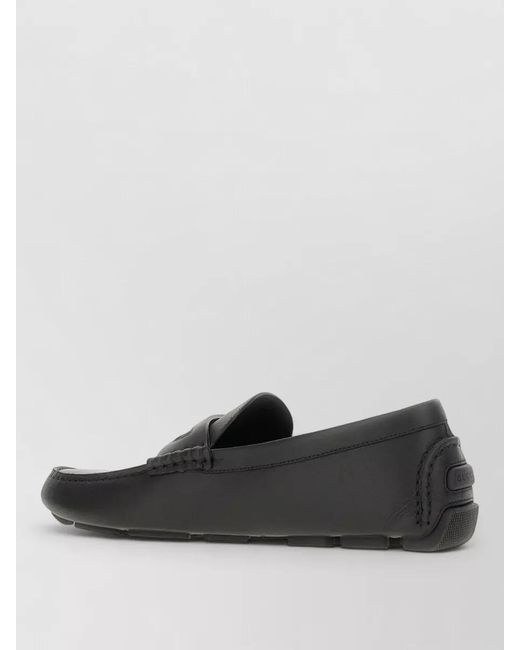 Gucci Gray Leather Driver Loafers for men