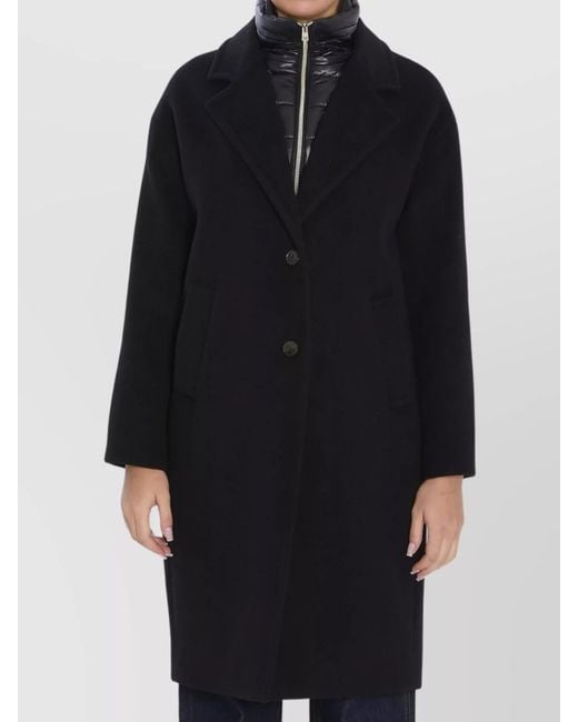 Herno Black Lightweight Wool And Nylon Outerwear